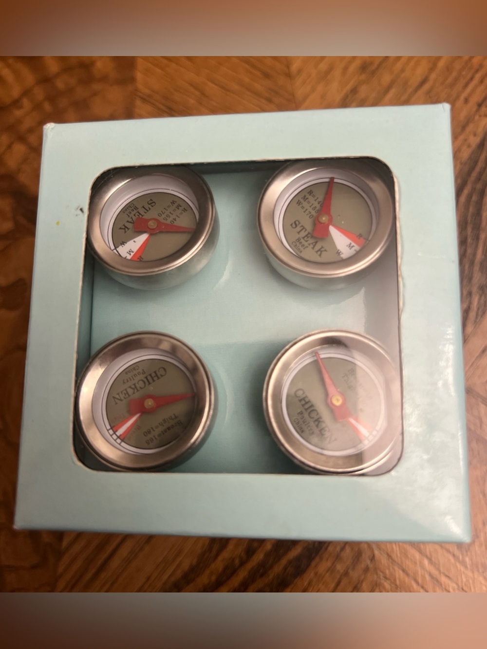 Cupini Essentials Set Of 4 Meat Thermometers - 2 Chicken/2 Steak - Looks Unused